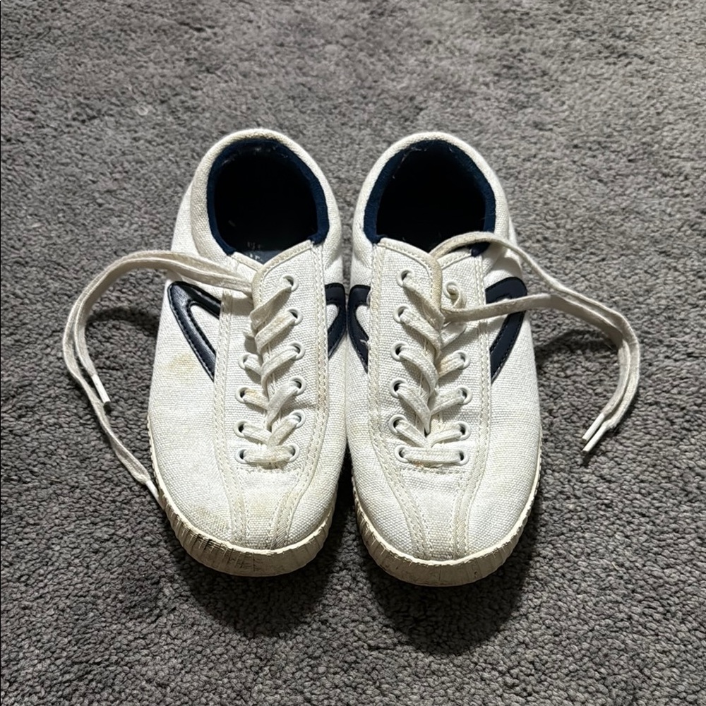 Tretorn White and Navy Sneakers
